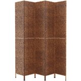 Sobna pregrada s 5 panela smeđa 205 x 180 cm od vodenog zumbula | shoptok.hr