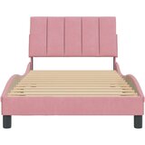  Posteljni okvir z vzglavjem roza 100x200 cm žamet, (21081973) | Shoptok.si