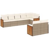  8-dijelni set vrtnih sofa od poliratana s jastucima bež | shoptok.hr
