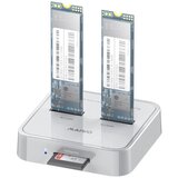 Nema docking station maiwo K3016SD, type c 3.2 na 2 x M.2 (sata i pcie nvme), sd card, beli Cene