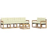 vidaXL Zunanja garnitura za sedenje z blazino 7 pcs Bela in krem, (5000270318) | Shoptok.si