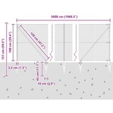 vidaXL Zavarena Ograda sa 13 Zabijenih Stupova Siva 1x50 m Čelik | shoptok.hr