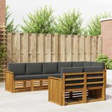  Set vanjskih sofa 8 kom. Prirodna i antracit Poliester Slike