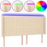  The Living Store LED posteljno vzglavje krem 203x16x118/128 cm blago - LED Vzglavje, (21500379) | Shoptok.si