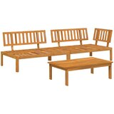  Set sofe s jastukom 3 pcs Sivo-smeđa Čvrsto drvo akacije | shoptok.hr