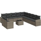 Maison Chic Seti vrtnega pohištva - Vrtna garnitura - Vrtni pohištvo set 12-delna z blazinami siva poli ratan, (21810252) | Shoptok.si