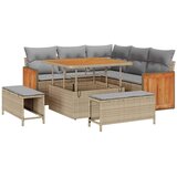  Sjedeća garnitura za vrt 9 kom. 8-Broj sjedala Bež 216 x 216 x 85 cm | shoptok.hr