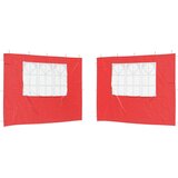  Zid šatora za zabavu 2 pcs 300 x 195 cm Crvena PE i čelik | shoptok.hr