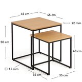 Kave Home Pomoćni stolići u setu 2 kom s pločom stola u dekoru hrasta 45x45 cm Yoana – | shoptok.hr