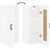 vidaXL Stenska omarica bela 34,5x34x90 cm inženirski les | Shoptok.si
