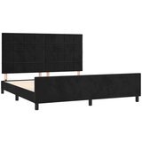  Okvir za krevet s uzglavljem crni 160x200 cm baršunasti | shoptok.hr