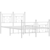  Metalni okvir kreveta uzglavlje i podnožje bijeli 120x200 cm | shoptok.hr