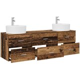 Set ormarića za kupaonicu 3 kom. Staro drvo 62,5 x 44,5 x 50 cm | shoptok.hr