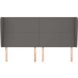  Uzglavlje s ušima sivo 163x23x118/128 cm od umjetne kože | shoptok.hr