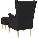  Fotelja s footstoolom 2 kom. Crna Tkanina | shoptok.hr