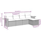  5-dijelni set vrtnih sofa s jastucima bež od poliratana | shoptok.hr