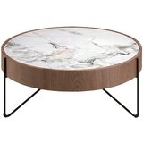 Angel Cerdá Okrogla mizica iz porcelanastega marmorja, oreha in črnega jekla, (21250566) Cene