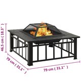 Posuda za vatru sa žaračem 79 x 79 x 46,5 XXL čelična | shoptok.hr
