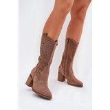 S. BARSKI Perforated Cowboy Boots To Mid Calf S.Barski | Shoptok.si