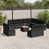  13-dijelni set vrtnih sofa s jastucima poliratan crni | shoptok.hr