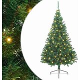 vidaXL Umetna predhodno osvetljena božična jelka Zelena 240 cm PVC Cene