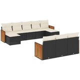  The Living Store Vrtna sedežna garnitura 10-delna z blazinami črn poli ratan - Vrtna Sedežna Garniture, (21453070) | Shoptok.si