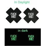 Glow in the Dark Cross Nipple Covers Fuck Me! Black
