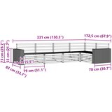  Set vanjskih sofa 5 pcs Prirodna 331 x 172,5 x 73 cm | shoptok.hr