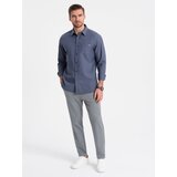 Ombre Men's chino pants with elastic waistband - gray Cene