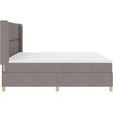 vidaXL Postelja z vzmetnico in LED Taupe 200x200 cm Tkanina, (22049180) | Shoptok.si