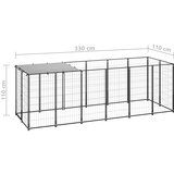 vidaXL Kavez za pse crni 330 x 110 x 110 cm čelični | shoptok.hr