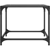 vidaXL Stolić s prozirnom staklenom površinom 50 x 50 x 40 cm čelik | shoptok.hr