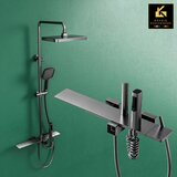 Kranig Kraanwerk pipa za prho | izjemno lep nadometni tuš set | minimalističen slog | bernadette | gunmetal grey, (21732316) | Shoptok.si