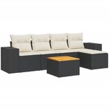  6-dijelni set vrtnih sofa s jastucima crni od poliratana | shoptok.hr