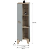 MID.YOU Srednje Visoka Omara Star, Barva Hrasta, Svetlo Zelena | Shoptok.si