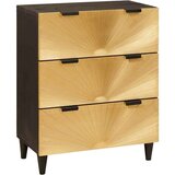 vidaXL Ormarić / Komoda Crna i zlatna 60 x 33 x 75 cm masivno drvo manga | shoptok.hr