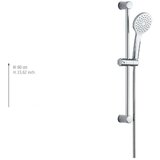 Allstar Tuš garnitura iz nerjavečega jekla v srebrni barvi z ročno prho/z drsnim nosilcem 60 cm No. 2 – | Shoptok.si