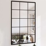 vidaXL Stensko ogledalo 2 kosa črno 100x60 cm kovinsko | Shoptok.si