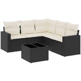vidaXL 6-dijelni set vrtnih sofa s jastucima crni od poliratana | shoptok.hr