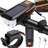 Solarna akumulatorska LED kolesarska svetilka in sirena 2000mAh USB