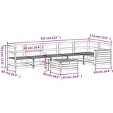  7-dijelni set vrtnih sofa bijeli od masivne borovine | shoptok.hr