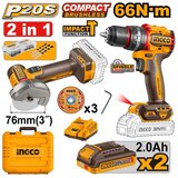 Ingco Akumulatorski set alata CKLI20255E 2x2/0Ah SUPER | Eponuda.com
