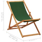 Sklopiva stolica za plažu od drva eukaliptusa i tkanine zelena | shoptok.hr