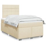  Krevet s oprugama i madracem krem 120 x 200 cm od tkanine | shoptok.hr