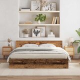  Krevetna konstrukcija s uzglavljem Staro drvo 203 x 185 x 70 cm | Eponuda.com