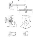 Rosan uzidna baterija sa zidnim tušem 250x250mm i ručnim tušem | ePonuda.com