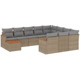  11-dijelni set vrtnih sofa s jastucima bež od poliratana | shoptok.hr
