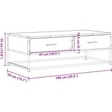 vidaXL Klubska mizica siva sonoma 100x50x35 cm inžen. les in kovina | Shoptok.si
