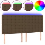  LED uzglavlje tamnosmeđe 180x5x118/128 cm od tkanine | Eponuda.ba