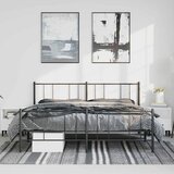  Metalni okvir kreveta uzglavlje i podnožje crni 193x203 cm | shoptok.hr